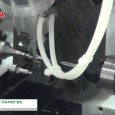 北井産業株式会社はJIMTOF 2014にて、5軸CNC高速自動小型ホブ盤「Hi-PRO 3N」を出展。 モジュールが0.75までの小さい歯車を全自動で加工し、ロボットが搬出する加工機を紹介。
